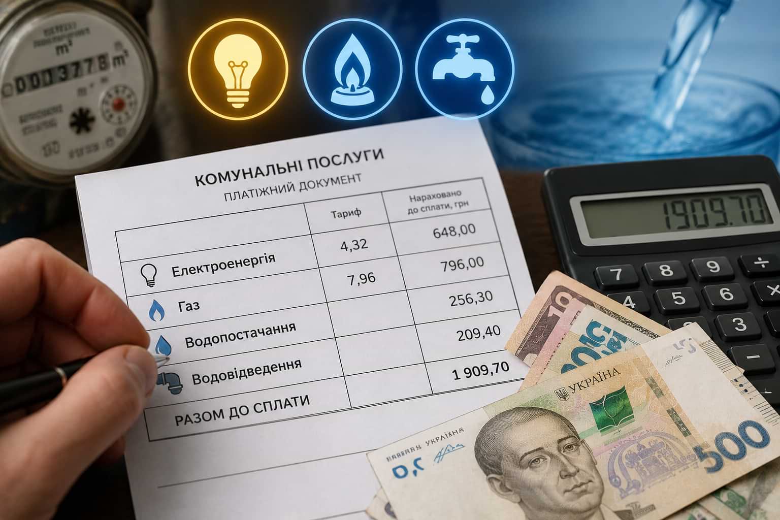 Тарифи на світло, газ і воду у вересні: скільки доведеться платити українцям Тарифи на світло, газ і воду у вересні: скільки доведеться платити українцям